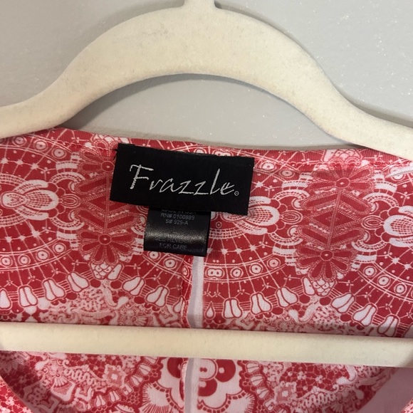 Pink Asymmetrical 3/4 Sleeve Blouse, Size L - Picture 6 of 7